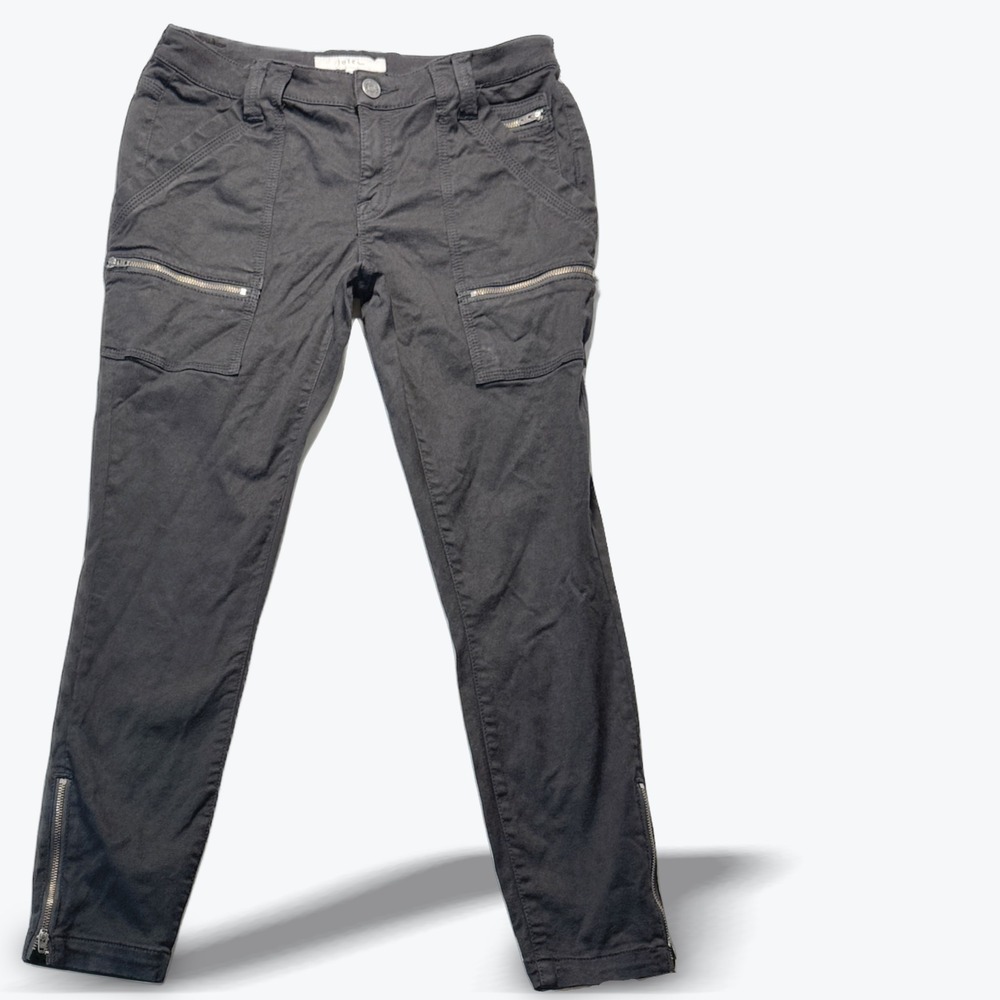 Joie Cargo Pants Park Skinny Utility Ankle Zip Charcoal Grey Size 28